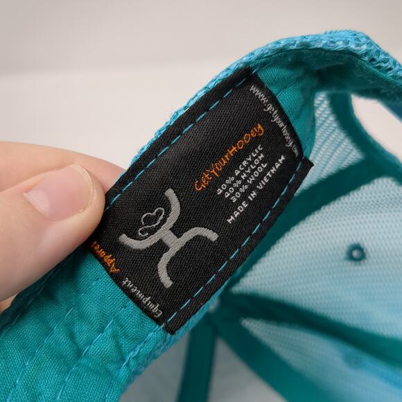 Cloverleaf Snapback Trucker Hat Blue OS Adjustable Mesh Back Get Your Hooey - Picture 9 of 9